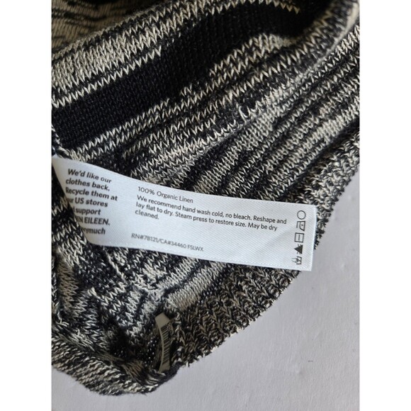 Eileen Fisher Black White Striped 100% Organic Linen Sweater Size XL - Picture 11 of 11